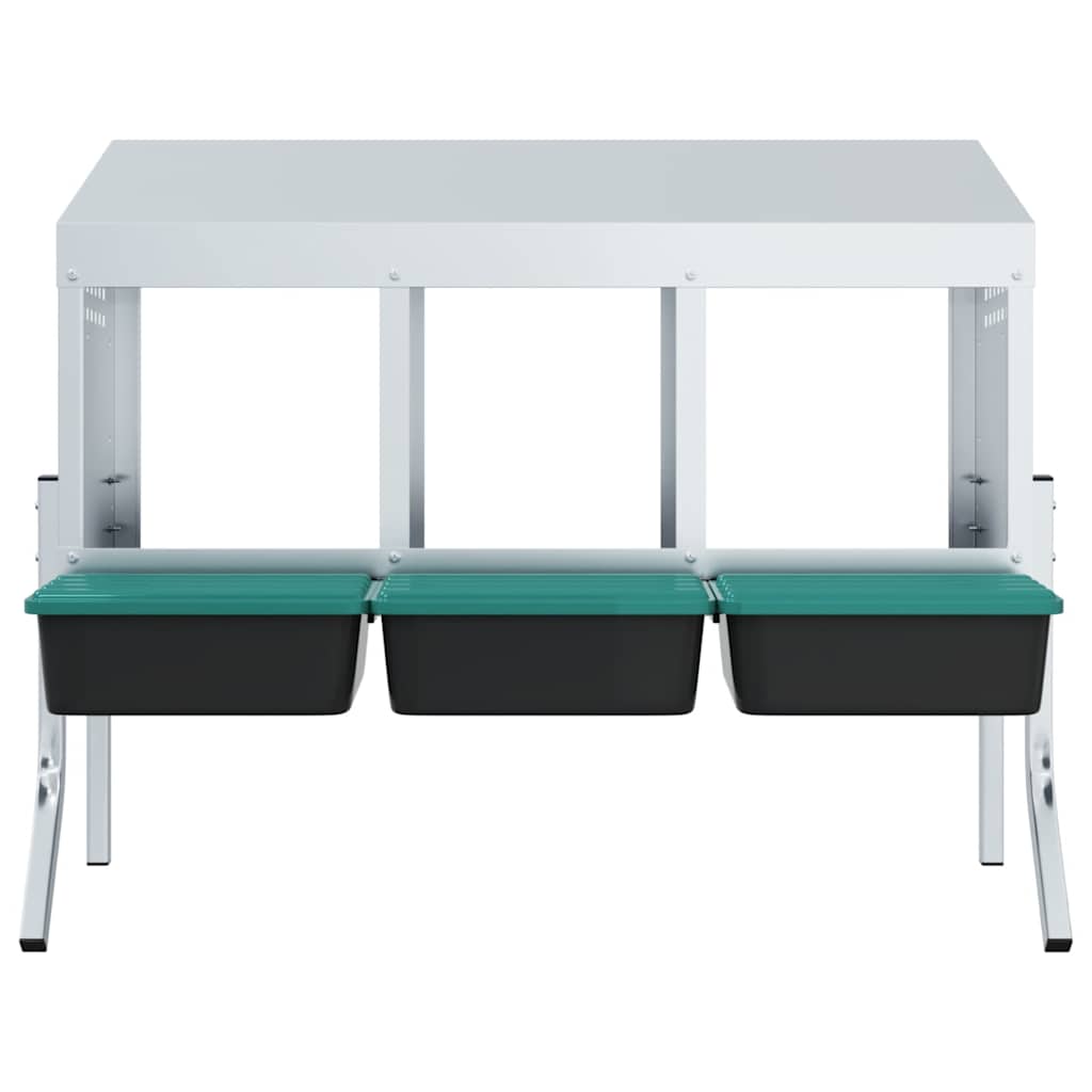 Hühner-Nistkasten 4 Fächer Mit Beinen Verzinkter Stahl