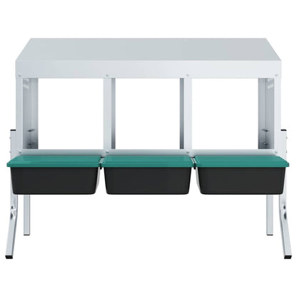 Hühner-Nistkasten 4 Fächer Mit Beinen Verzinkter Stahl