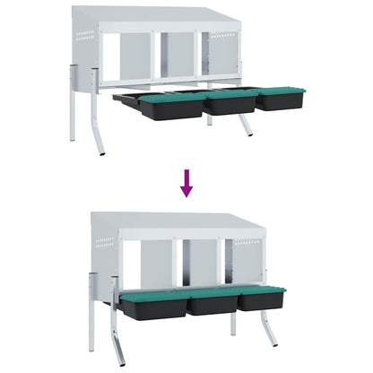 Hühner-Nistkasten 4 Fächer Mit Beinen Verzinkter Stahl