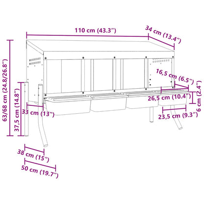 Hühner-Nistkasten 4 Fächer Mit Beinen Verzinkter Stahl