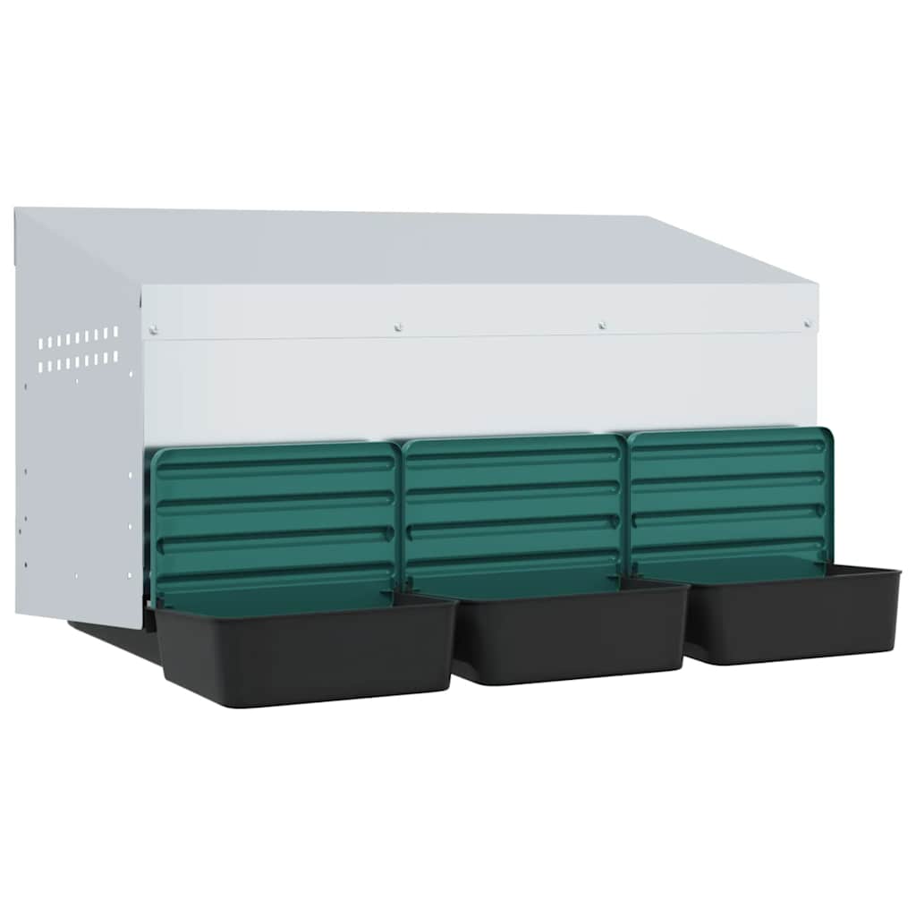 Hühner-Nistkasten 3 Fächer Wandmontage Verzinkter Stahl