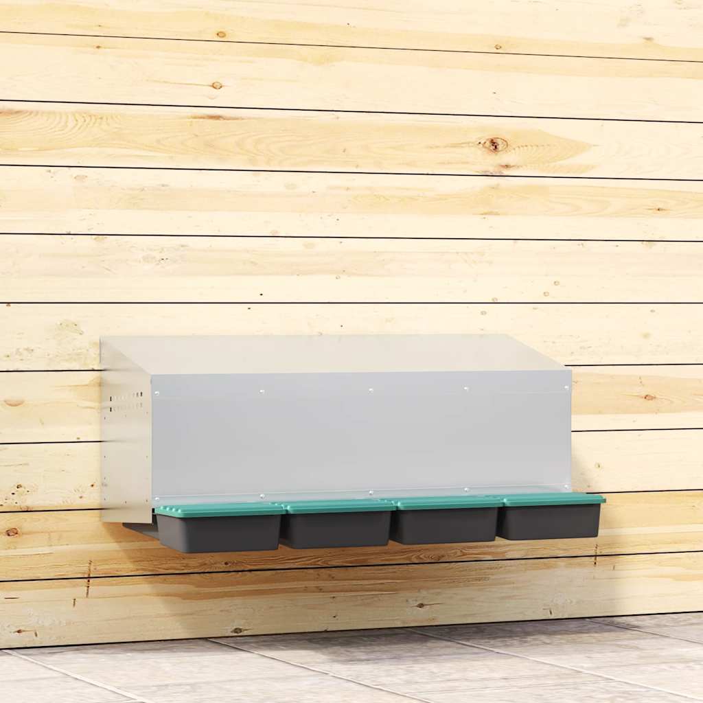 Hühner-Nistkasten 3 Fächer Wandmontage Verzinkter Stahl