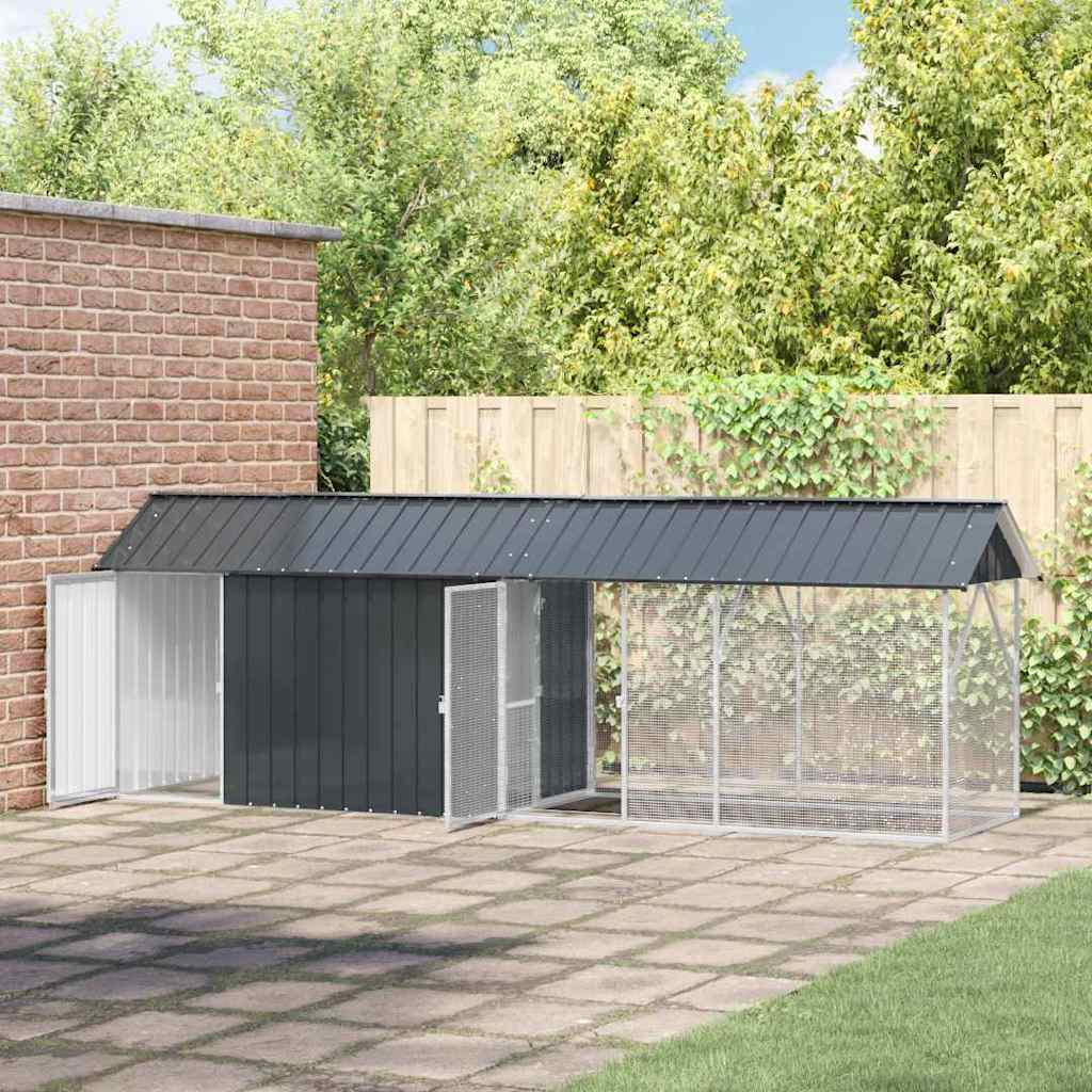 Vogelkäfig Anthrazit 422 X 103 X 142 Cm Verzinkter Stahl