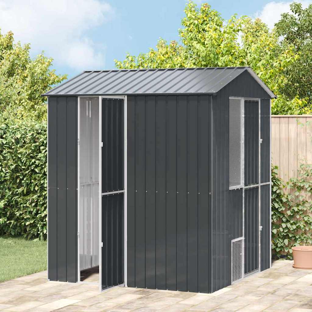 Vogelkäfig Anthrazit 215 X 112 X 141 Cm Verzinkter Stahl