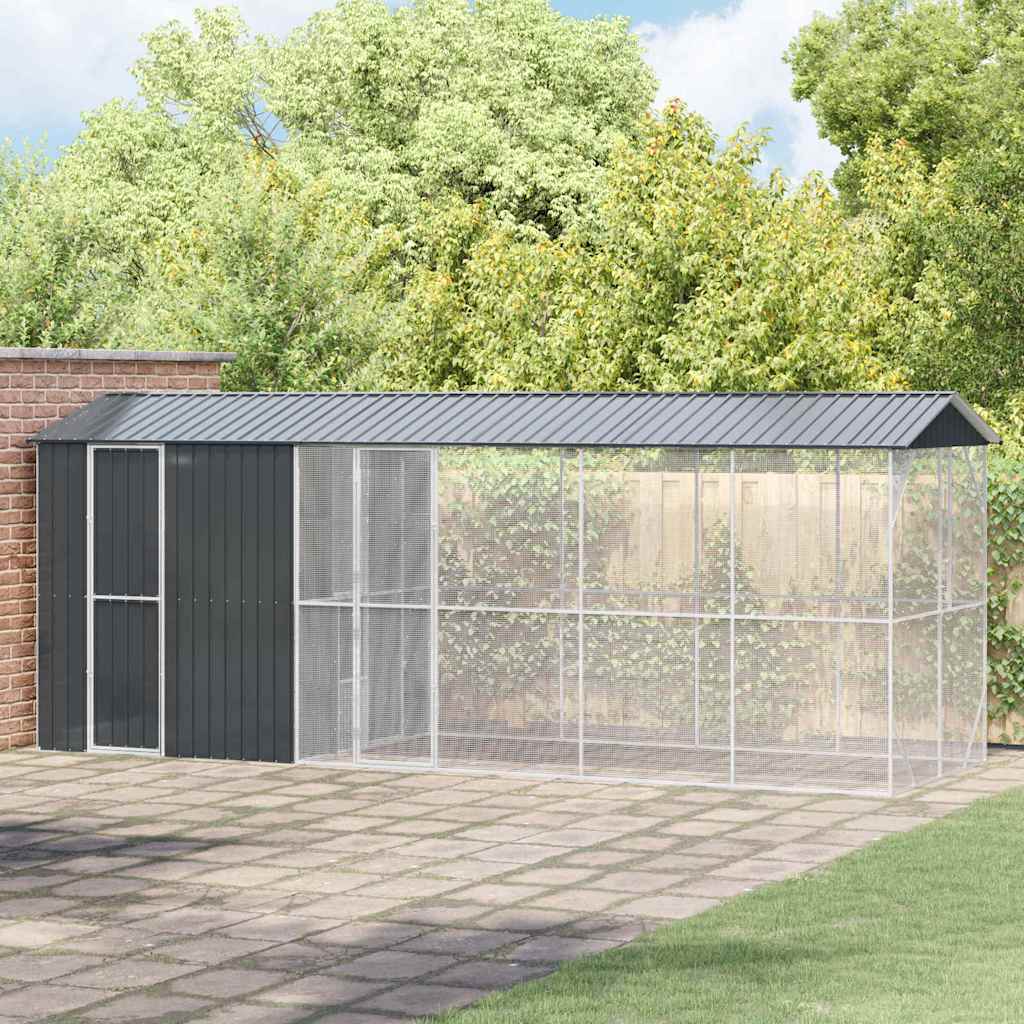 Vogelkäfig Anthrazit 422 X 103 X 142 Cm Verzinkter Stahl