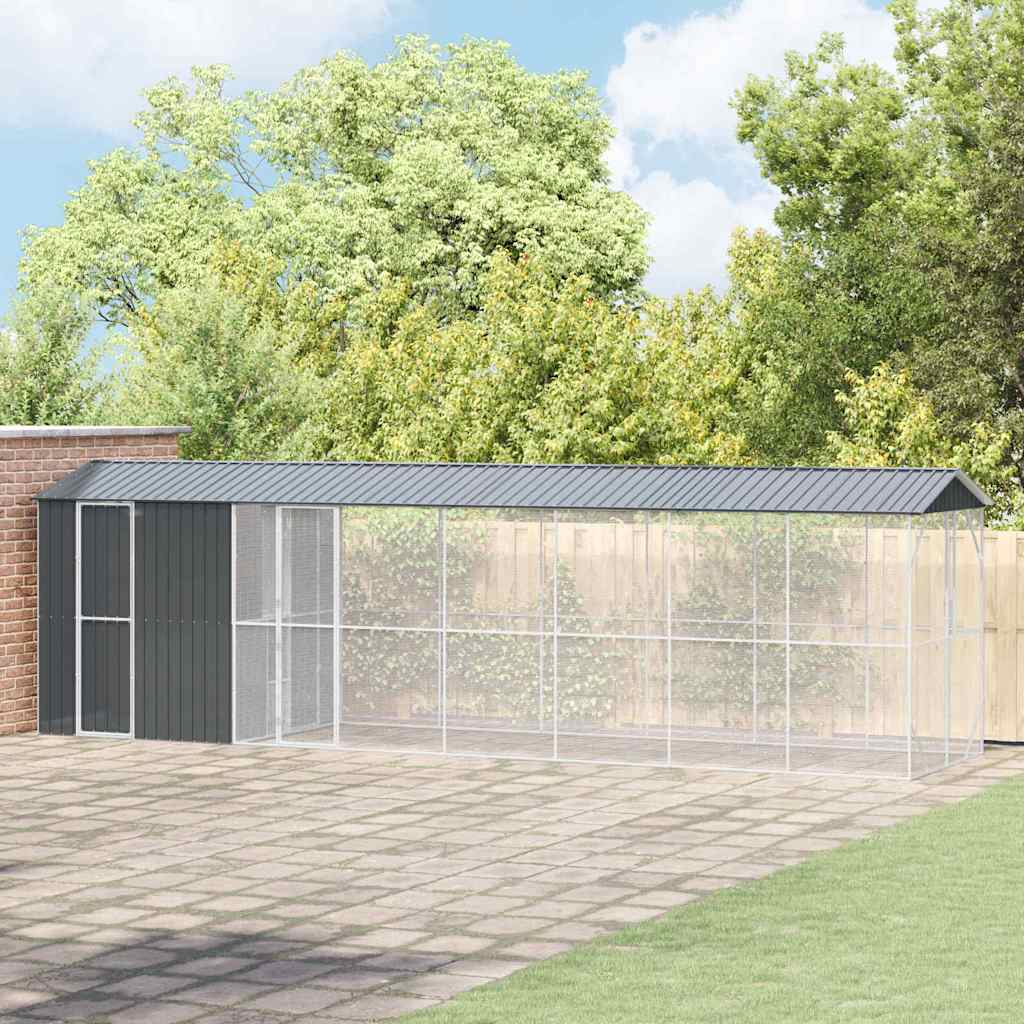 Vogelkäfig Anthrazit 422 X 103 X 142 Cm Verzinkter Stahl