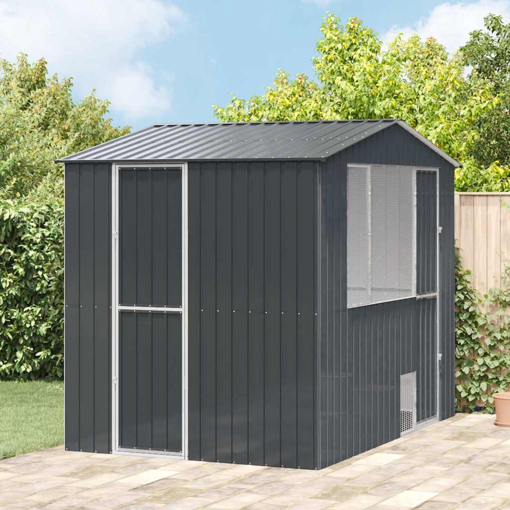 Vogelkäfig Anthrazit 215 X 112 X 141 Cm Verzinkter Stahl