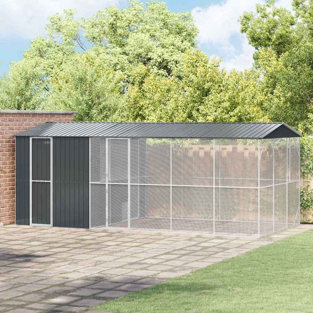 Vogelkäfig Anthrazit 422 X 103 X 142 Cm Verzinkter Stahl