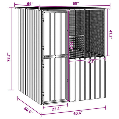 Vogelkäfig Anthrazit 154 X 154 X 200 Cm Verzinkter Stahl