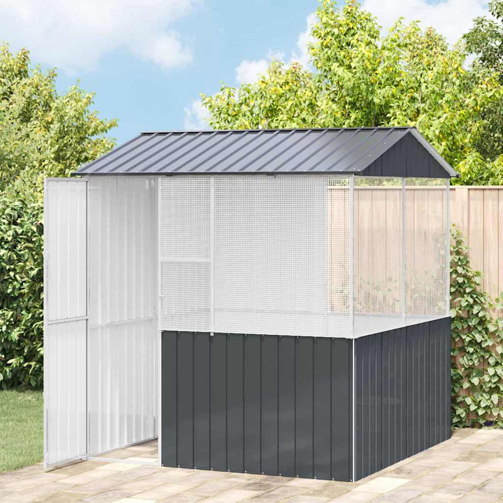 Vogelkäfig Anthrazit 215 X 209 X 230 Cm Verzinkter Stahl