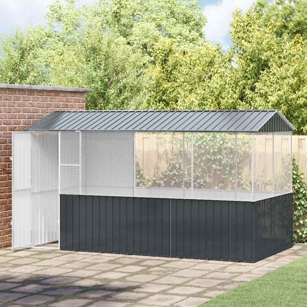 Vogelkäfig Anthrazit 215 X 209 X 230 Cm Verzinkter Stahl