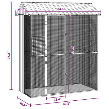 Vogelkäfig 215 X 110 X 247 Cm Verzinkter Stahl