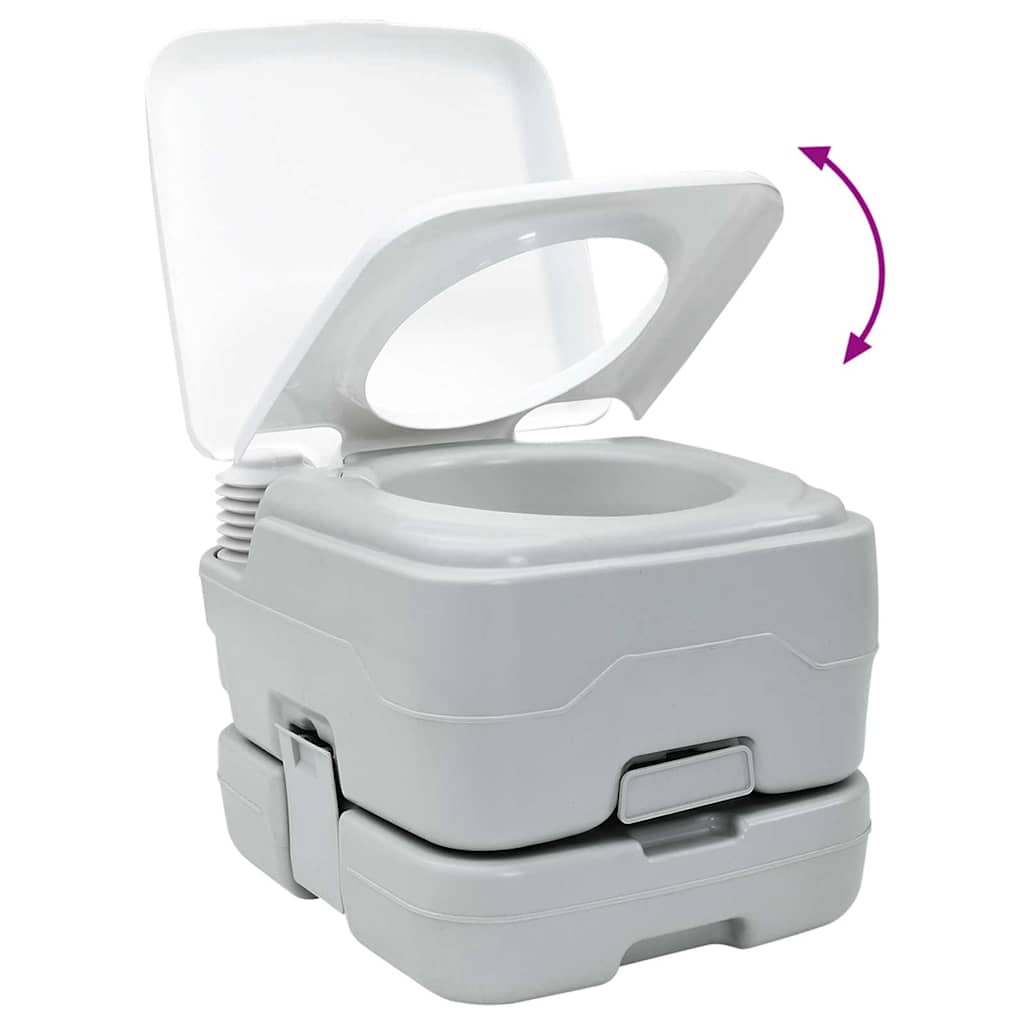 Camping-Toilette 2 Pcs Und Weiß Hochdichtes Polyethylen