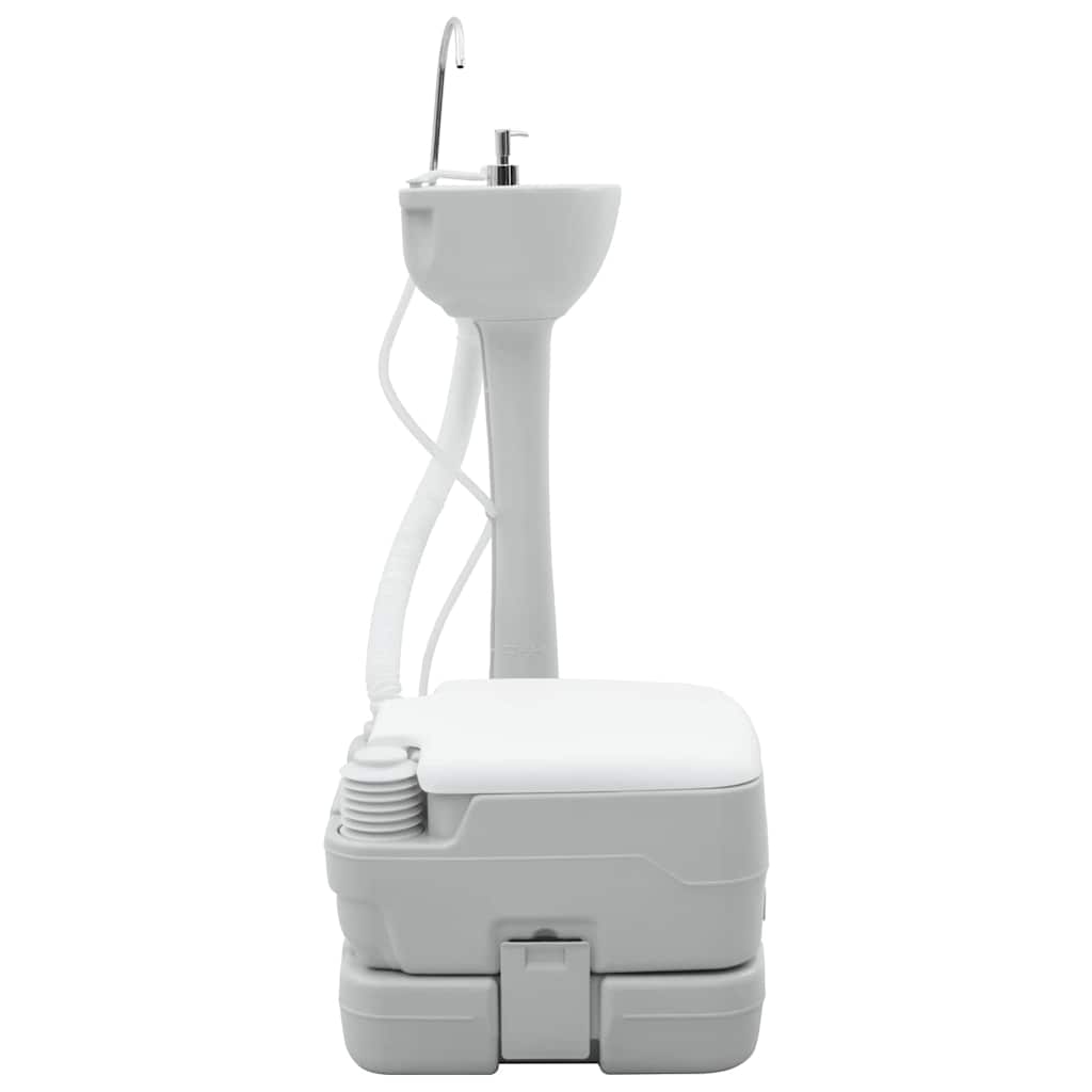 Camping-Toilette 2 Pcs Und Weiß Hochdichtes Polyethylen