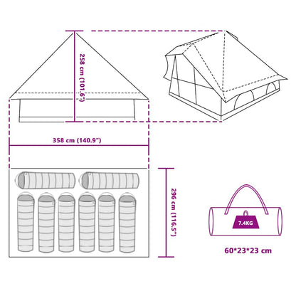 Familien-Tipi-Zelt Mit Dach 358 X 296 X 258 Cm