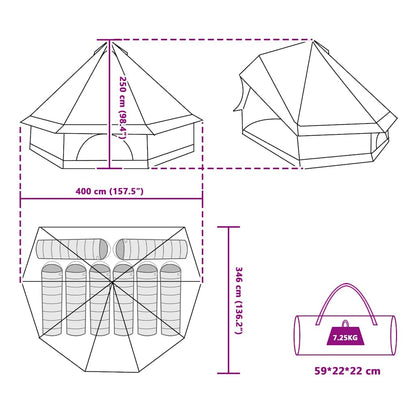 Familien-Tipi-Zelt Mit Dach Und Beige 400 X 346 X 250 Cm