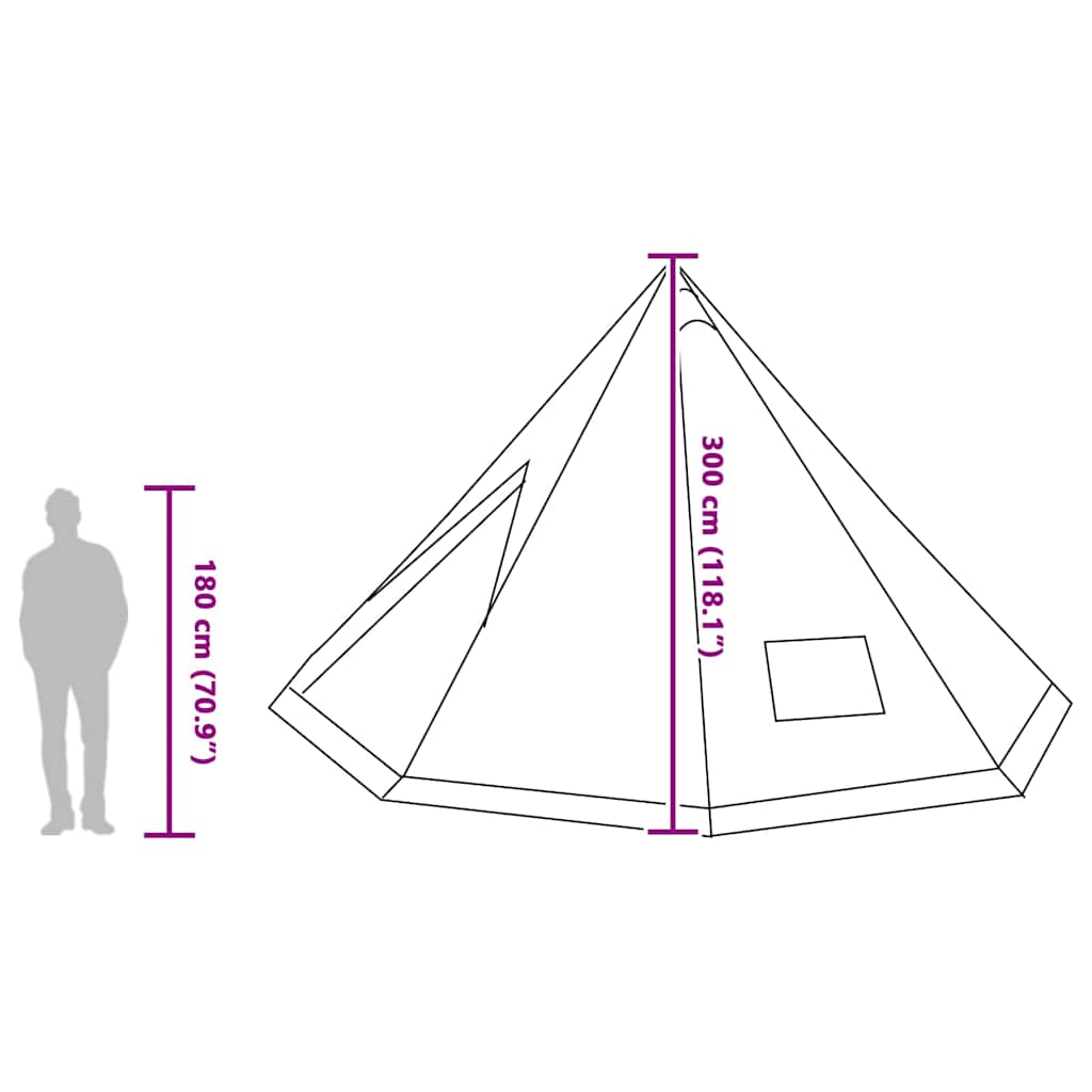 Familien-Tipi-Zelt Mit Dach 560 X 560 X 300 Cm