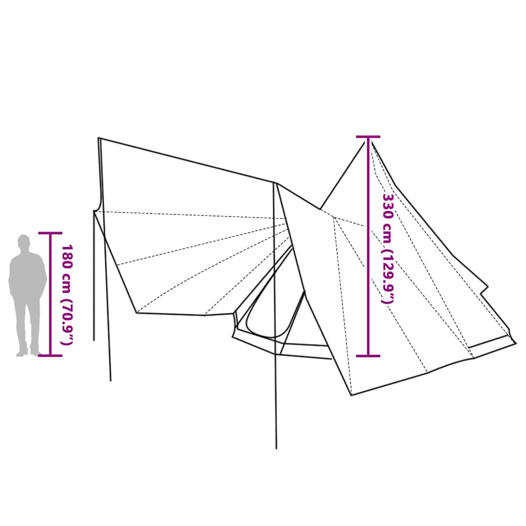 Familien-Tipi-Zelt Mit Dach 510 X 690 X 330 Cm