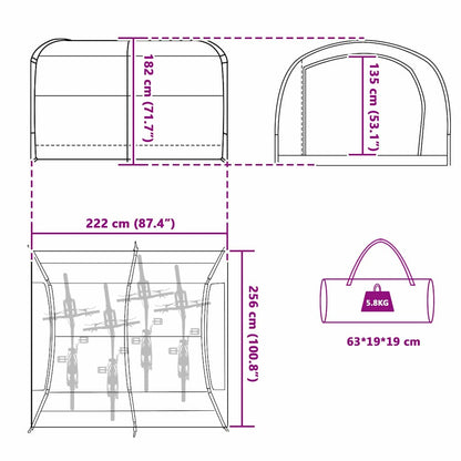 Fahrradgarage Mit Dach Mit Speicher 256 X 222 X 182 Cm