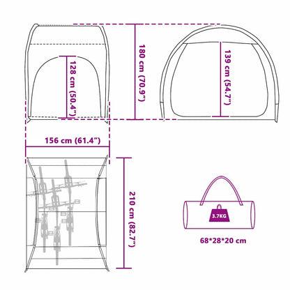 Fahrradgarage Mit Dach Mit Speicher 218 X 156 X 180 Cm