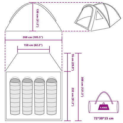 Campingzelt Mit Dach 308 X 268 X 130 Cm Polyester