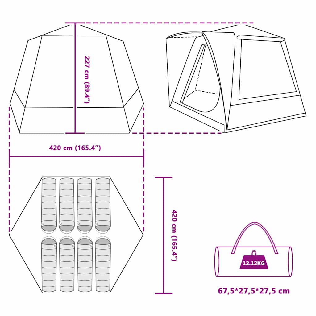 Campingzelt 420 X 420 X 227 Cm Polyester