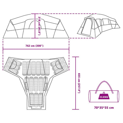 Familienzelt 762 X 655 X 218 Cm Polyester