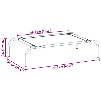 Hundebett Erhöht 110X65X20 Cm Oxford-Gewebe Und Stahl