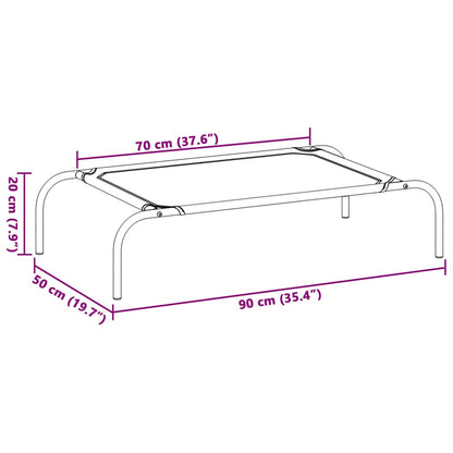 Hundebett Erhöht 90X50X20 Cm Oxford-Gewebe Und Stahl