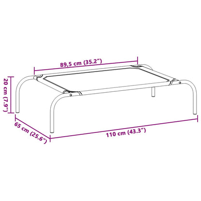 Hundebett Erhöht 110X65X20 Cm Oxford-Gewebe Und Stahl