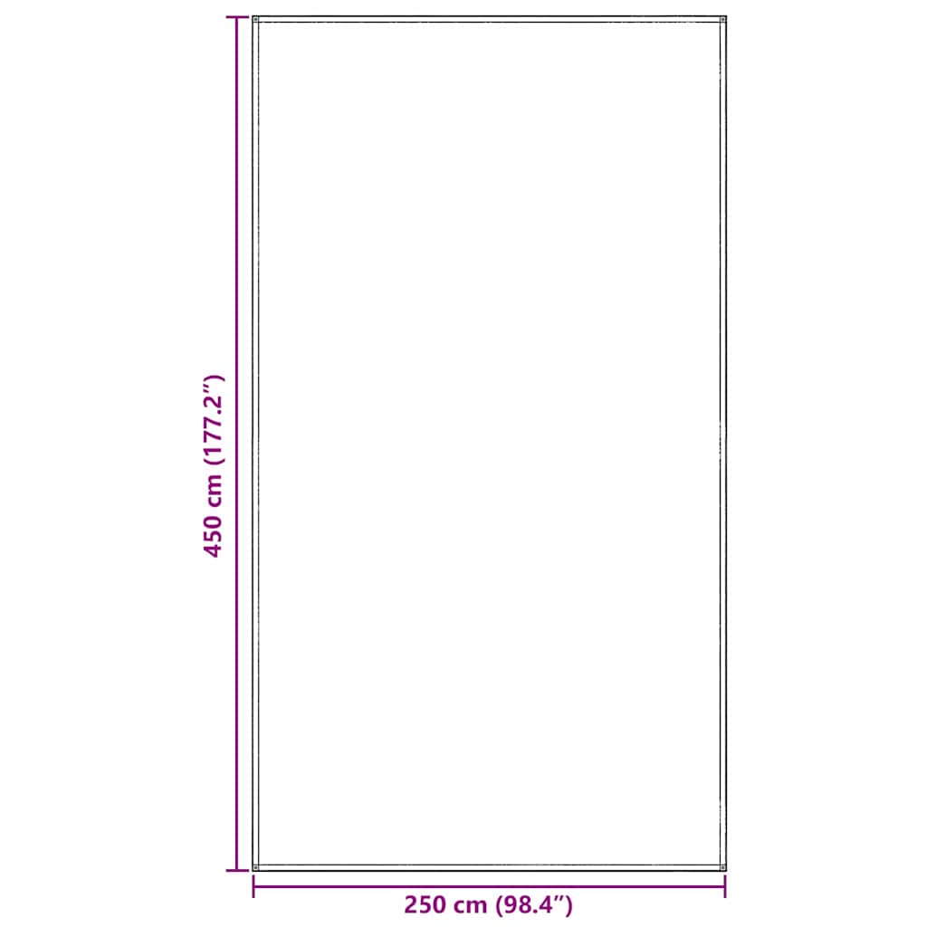 Zeltteppich Hellgrau 250 X 450 Cm Polyethylen Hellgrau