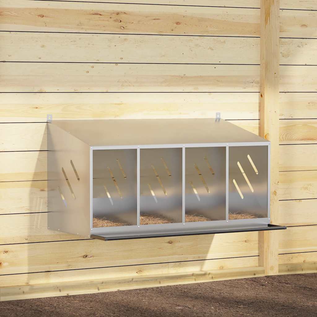 Hühner-Nistkasten Mit 2 Fächern Verzinktes Silber Metall
