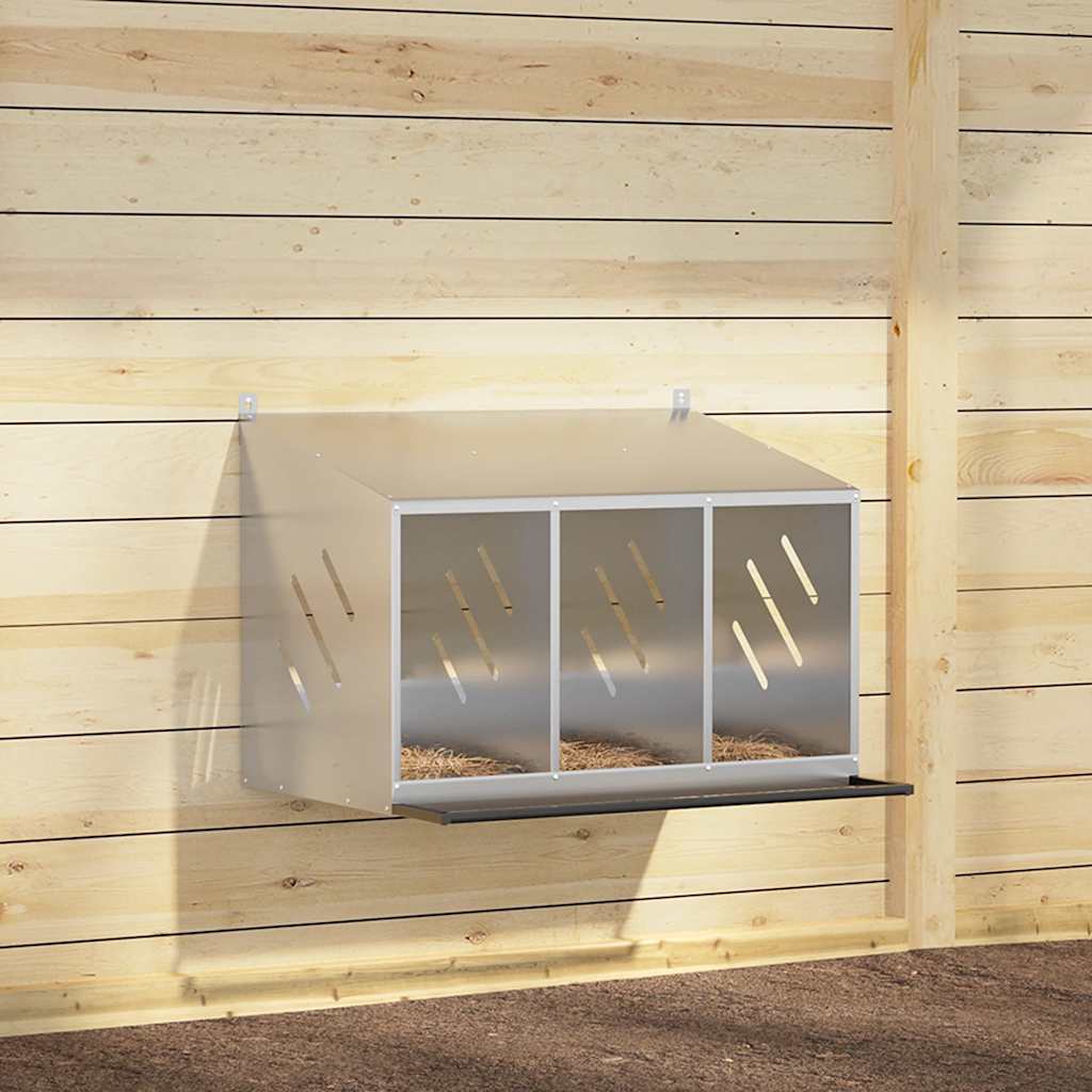 Hühner-Nistkasten Mit 2 Fächern Verzinktes Silber Metall
