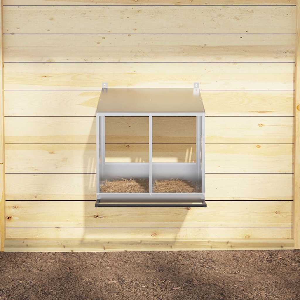 Hühner-Nistkasten Mit 2 Fächern Verzinktes Silber Metall