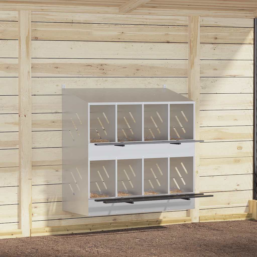 Hühner-Nistkasten Mit 2 Fächern Verzinktes Silber Metall