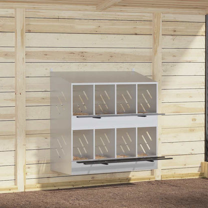 Hühner-Nistkasten Mit 2 Fächern Verzinktes Silber Metall