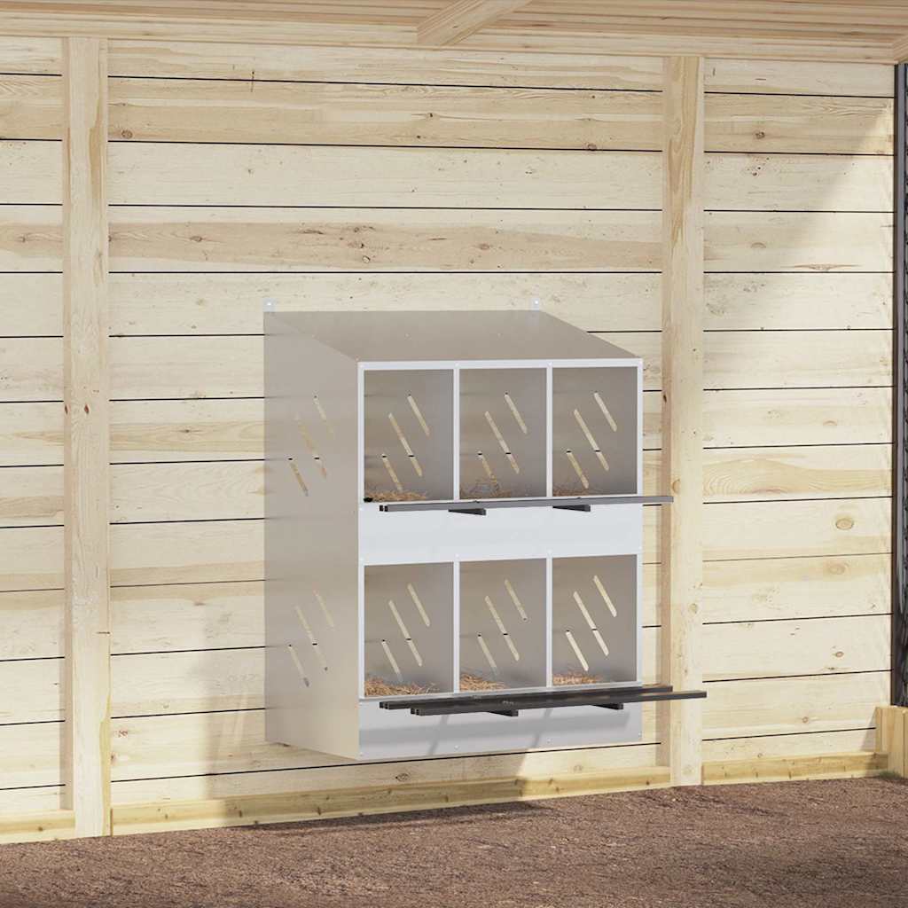 Hühner-Nistkasten Mit 2 Fächern Verzinktes Silber Metall