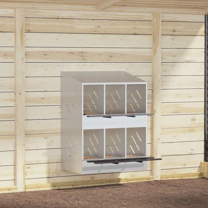 Hühner-Nistkasten Mit 2 Fächern Verzinktes Silber Metall