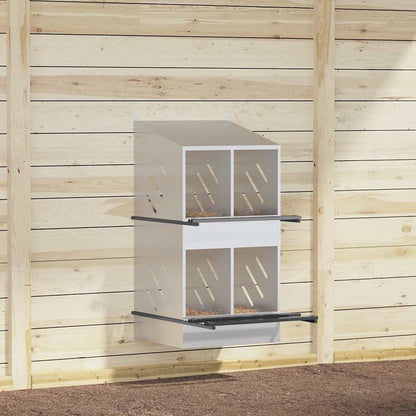Hühner-Nistkasten Mit 2 Fächern Verzinktes Silber Metall