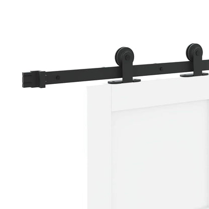 Schiebetür Mit Hardware-Set Weiß Massivholz Kiefer Weiß Und Schwarz