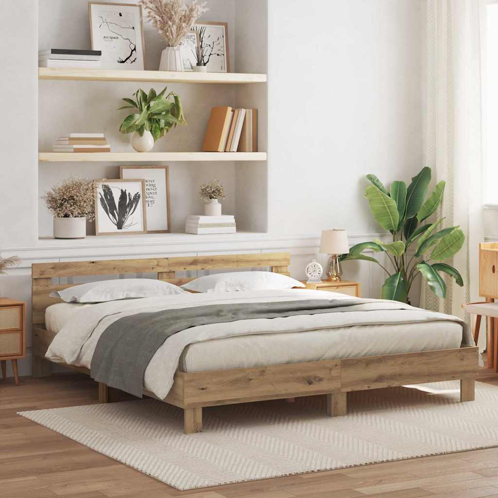 Bettgestell Holzwerkstoff Artisan-Eiche