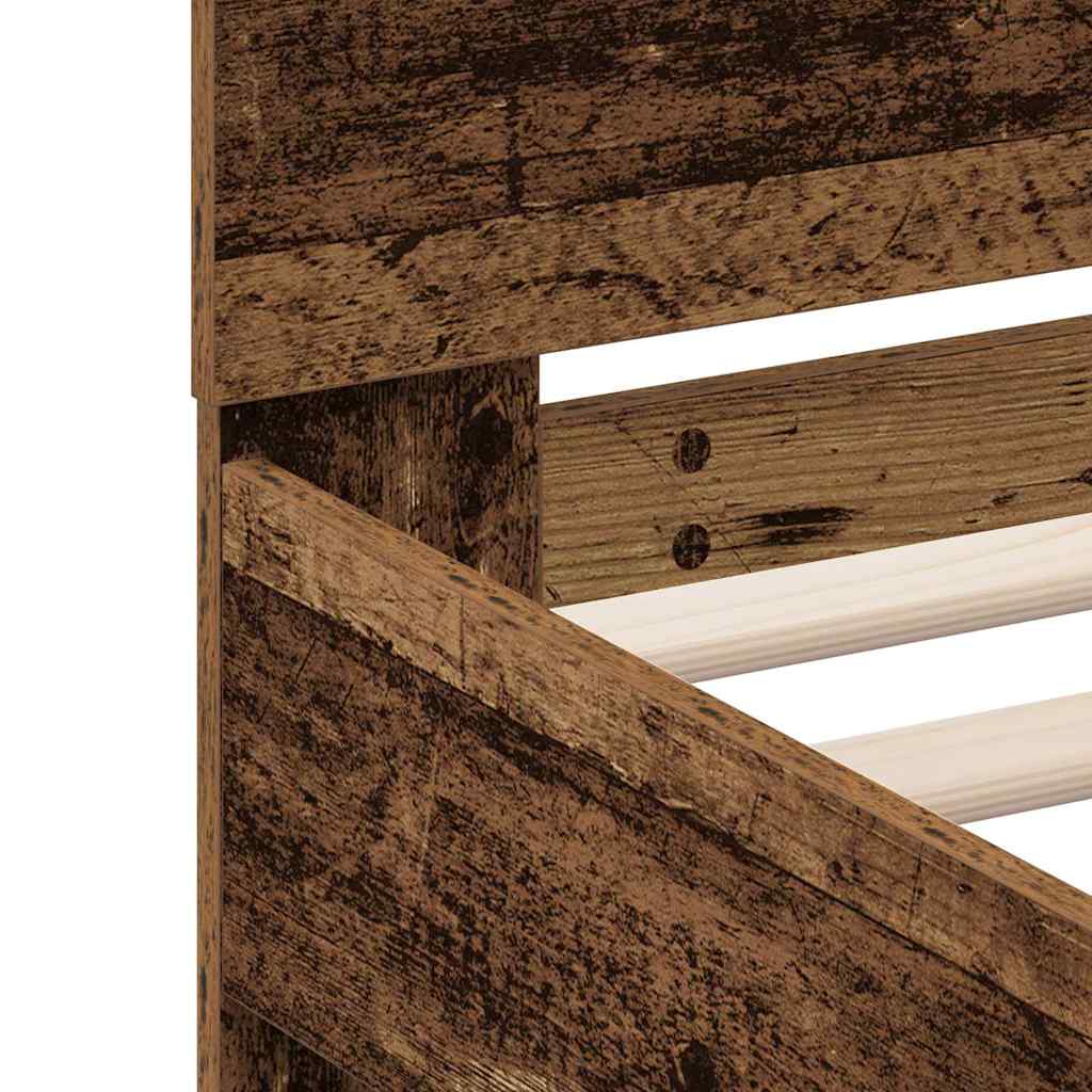 Bettgestell Mit Kopfteil Holzwerkstoff Altholz