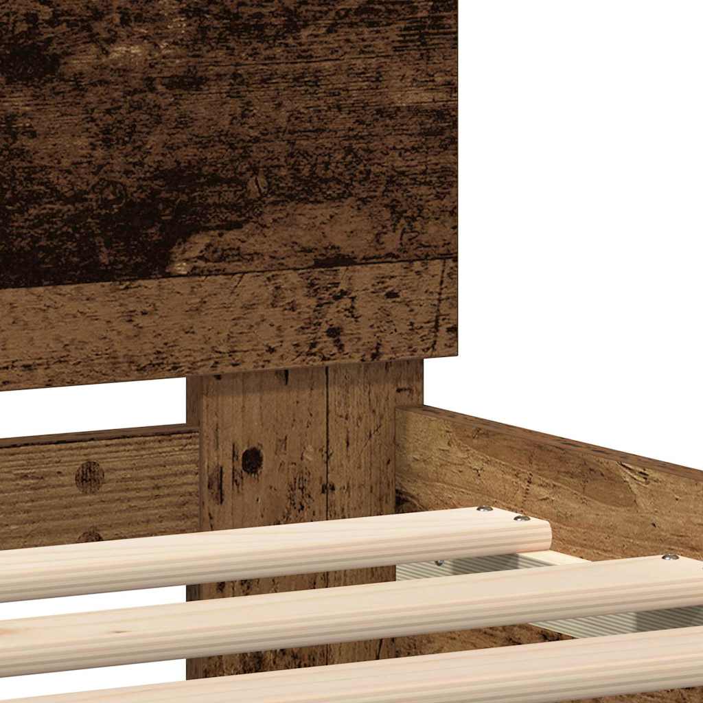 Bettgestell Mit Kopfteil Holzwerkstoff Altholz