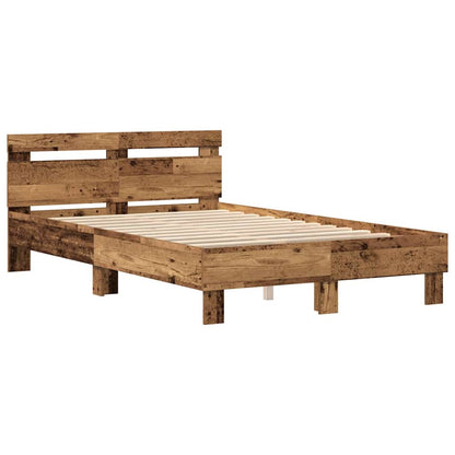 Bettgestell Mit Kopfteil Holzwerkstoff Altholz