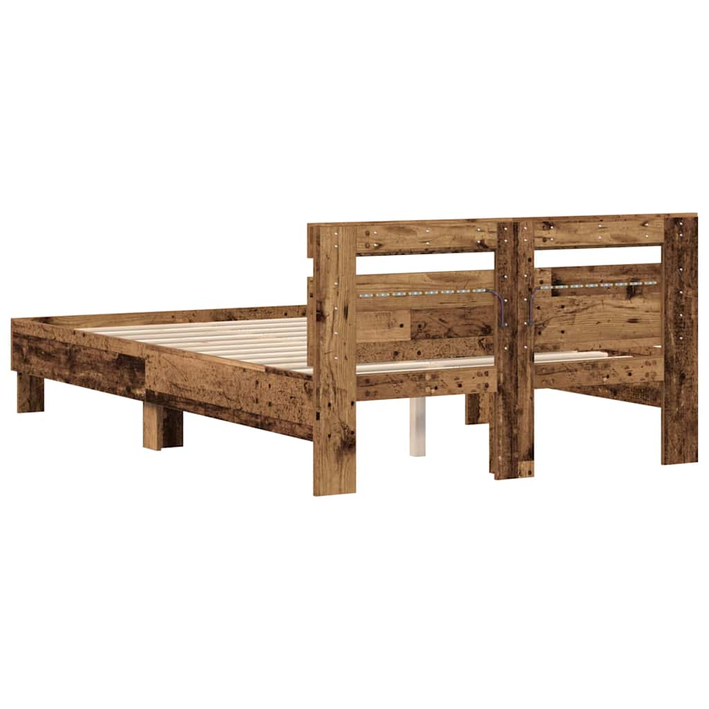 Bettgestell Mit Kopfteil Holzwerkstoff Altholz