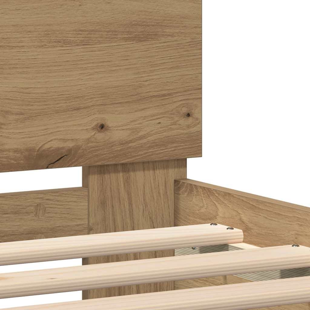 Bettgestell Holzwerkstoff Artisan-Eiche