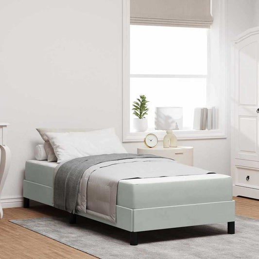 Boxspringbett Mit Matratze Samt Hellgrau