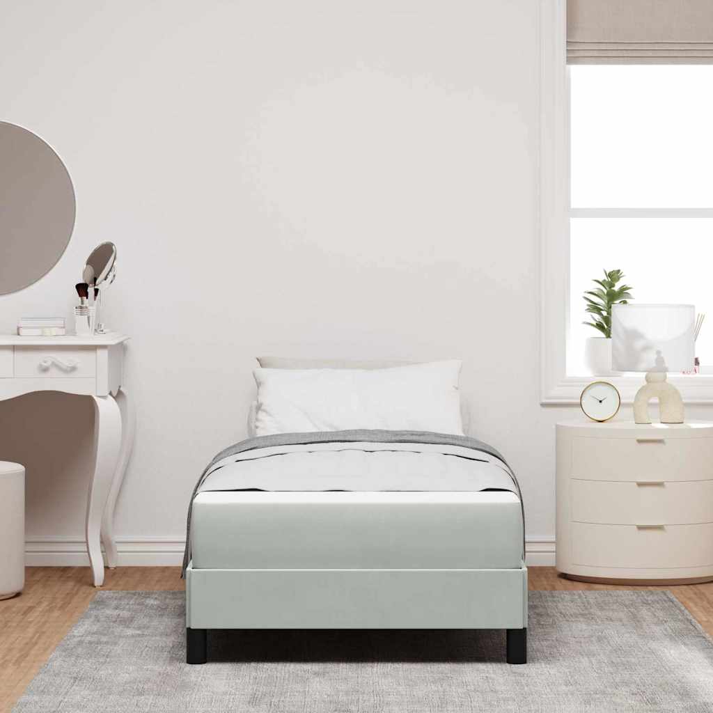 Boxspringbett Mit Matratze Samt Hellgrau