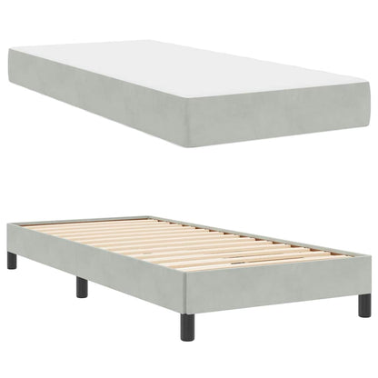 Boxspringbett Mit Matratze Samt Hellgrau