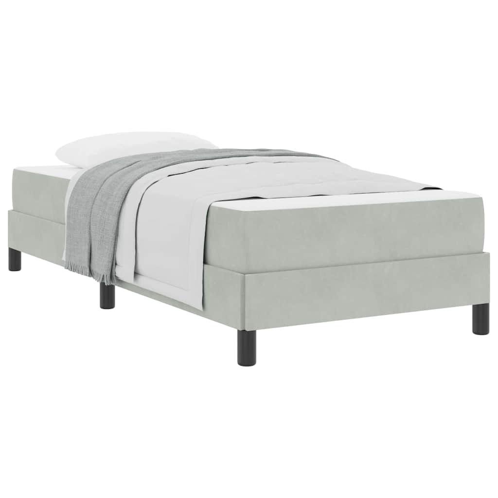 Boxspringbett Mit Matratze Samt Hellgrau